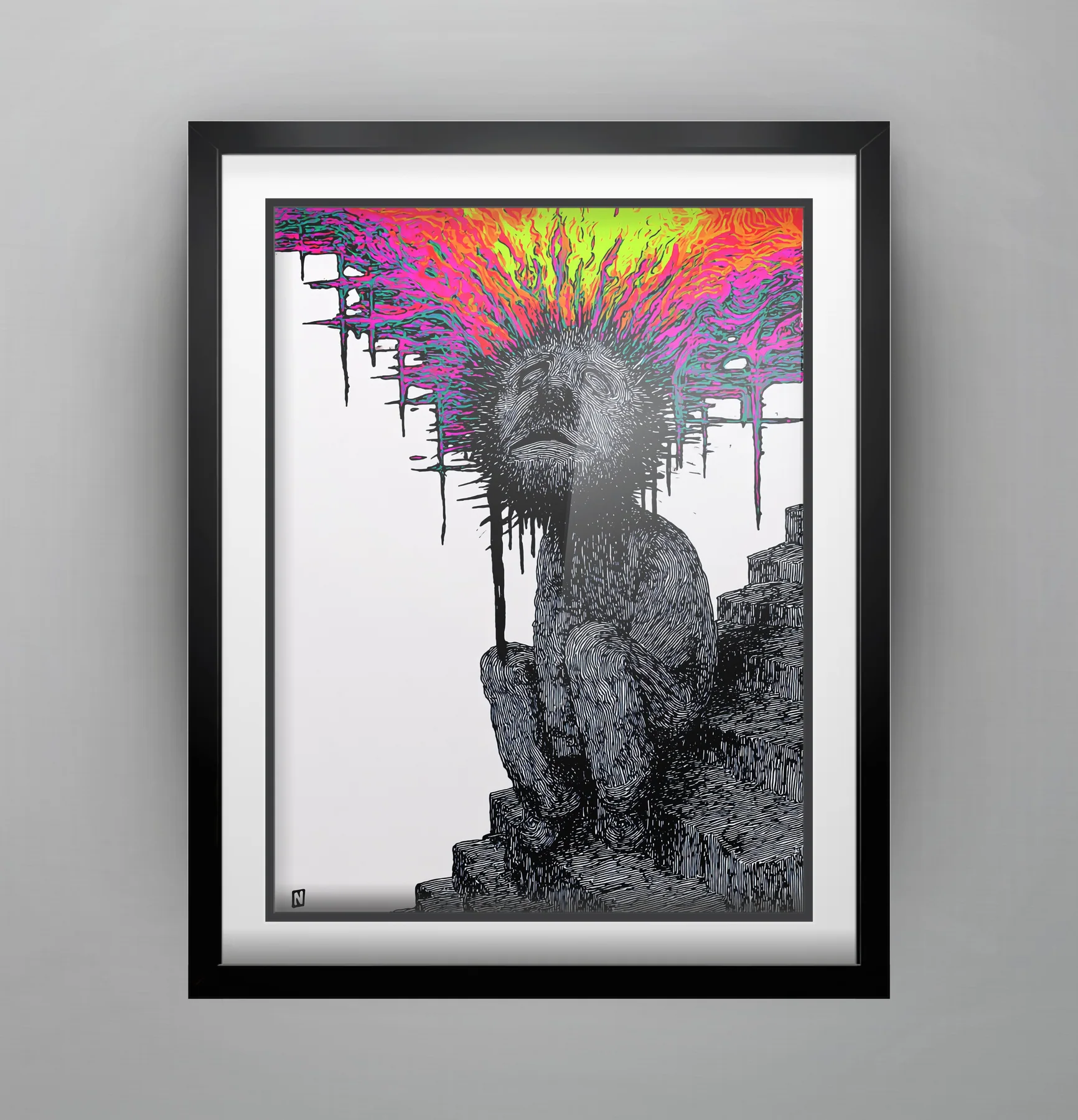 "Open Minded" Frame Mockup framed print preview created with ARTMOXY