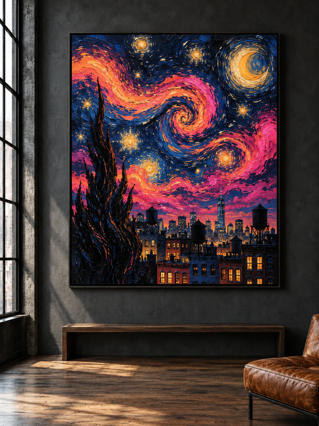 Framed city artwork