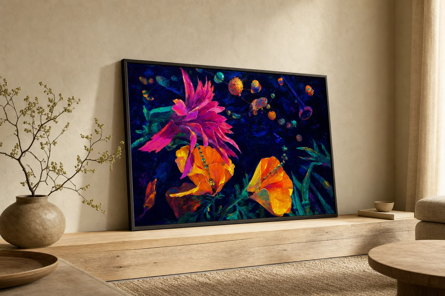 Neon Garden ai lifestyle preview created with ARTMOXY