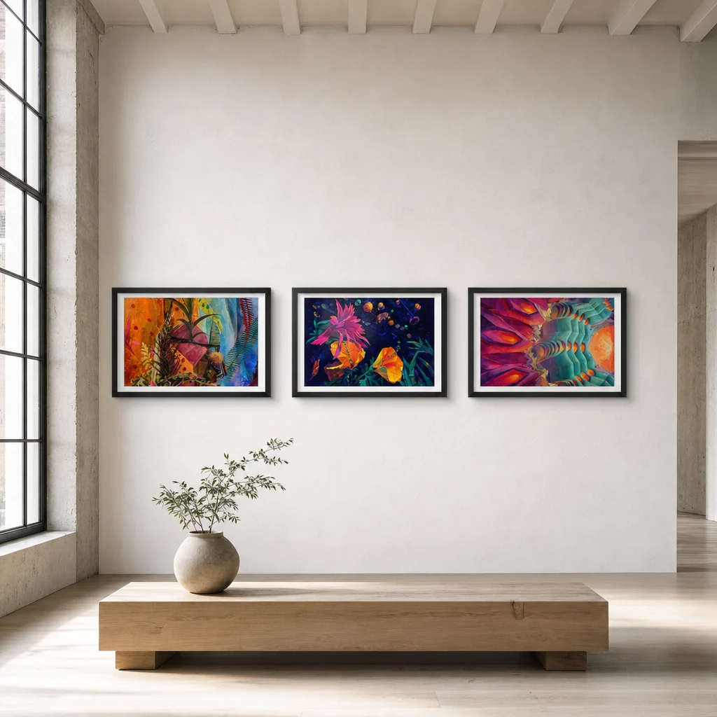 3 Piece Art Gallery Lifestyle ai lifestyle preview created with ARTMOXY
