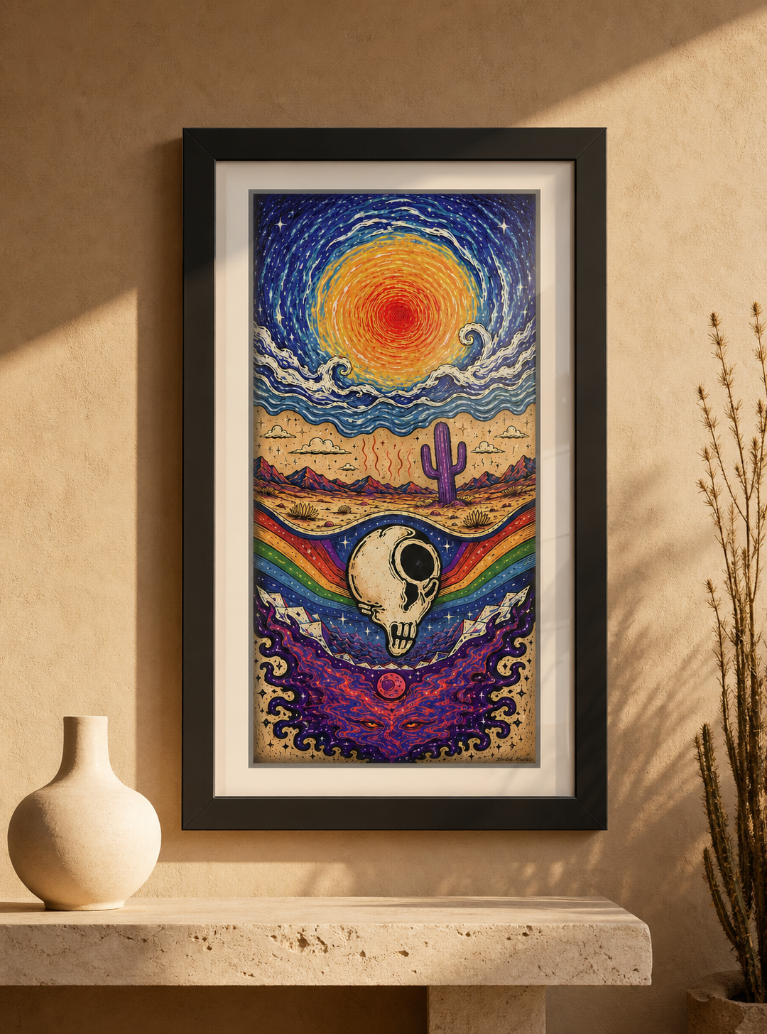 "REBORN" Lifestyle Shot Mockup original artwork preview created with ARTMOXY