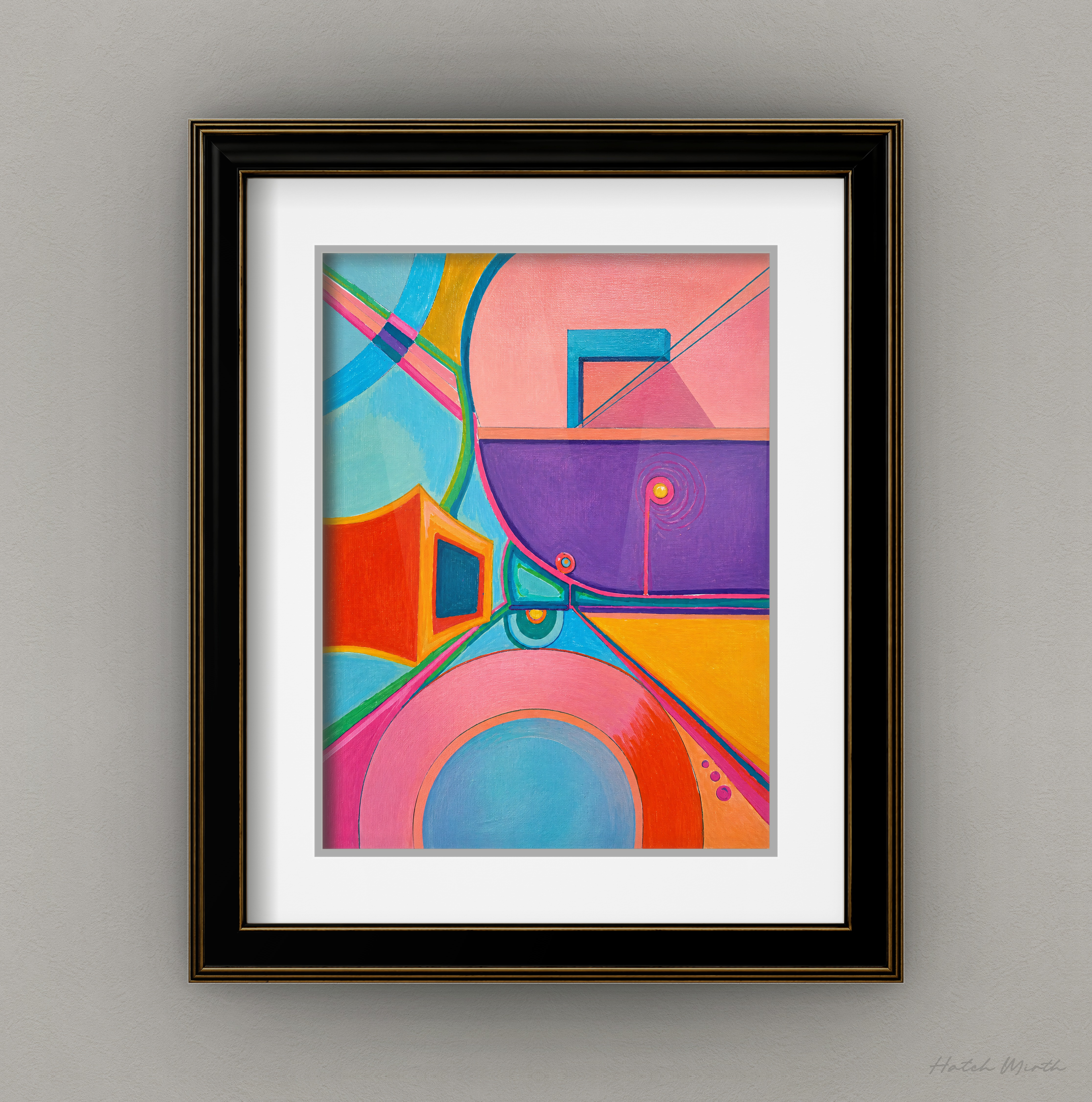 "INSTITUTION" Framed Mockup wrapped canvas preview created with ARTMOXY