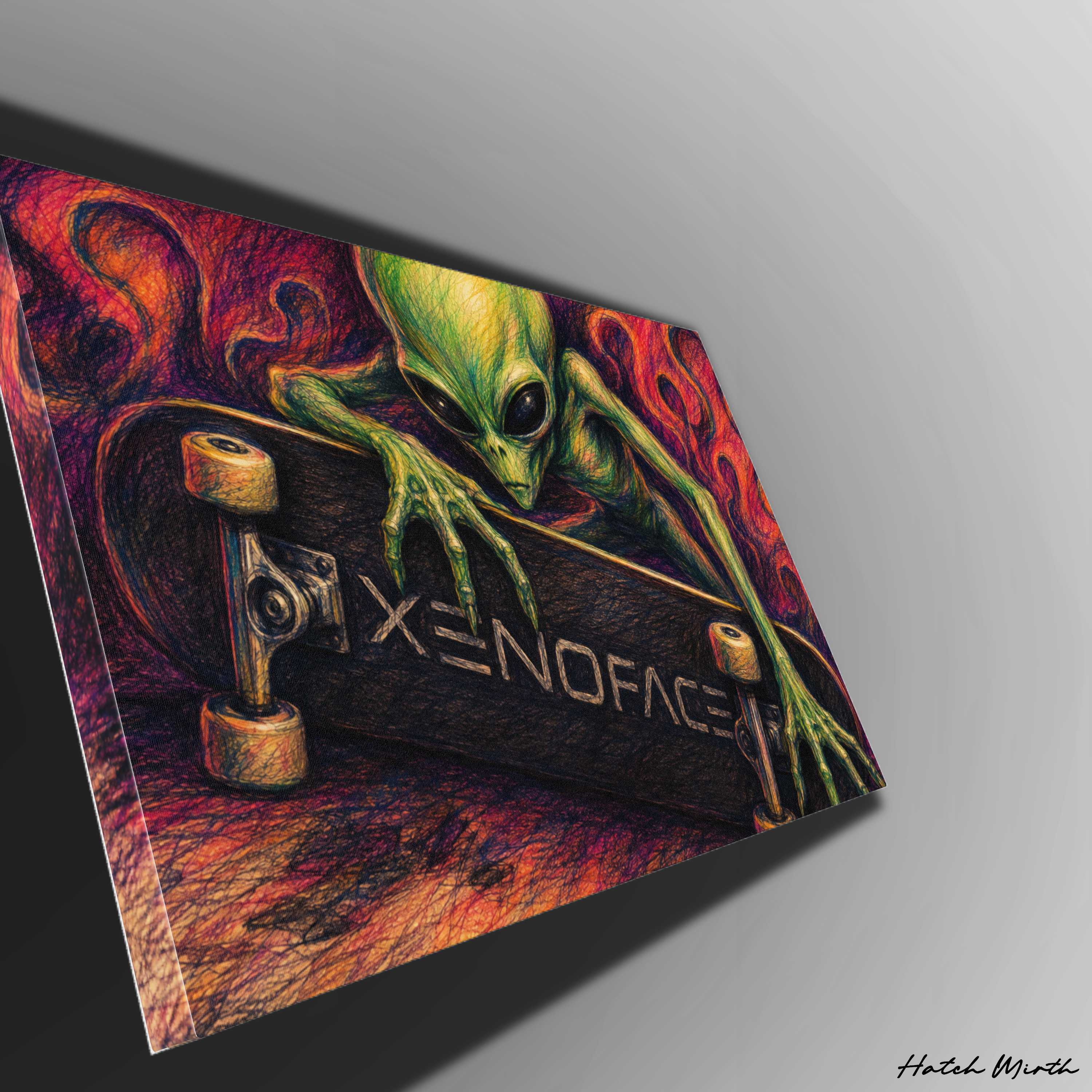 XENOFACE Skate ai lifestyle preview created with ARTMOXY